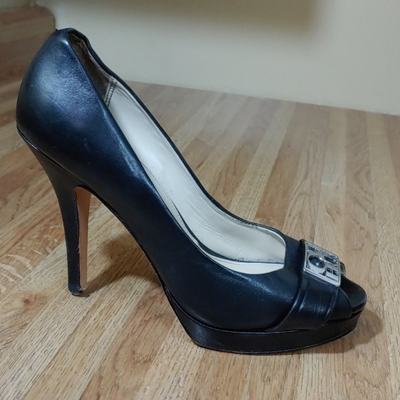 Coach Aliya Logo Peek Open Toe Heels 6B - Picture 5 of 16